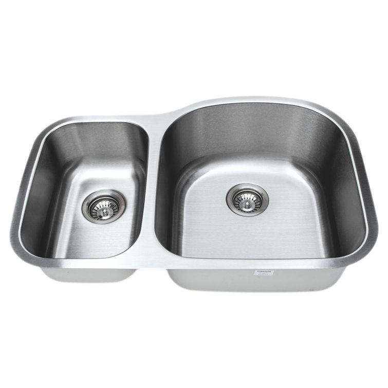 32'' Stainless Steel Double Bowl Undermount Kitchen Sink