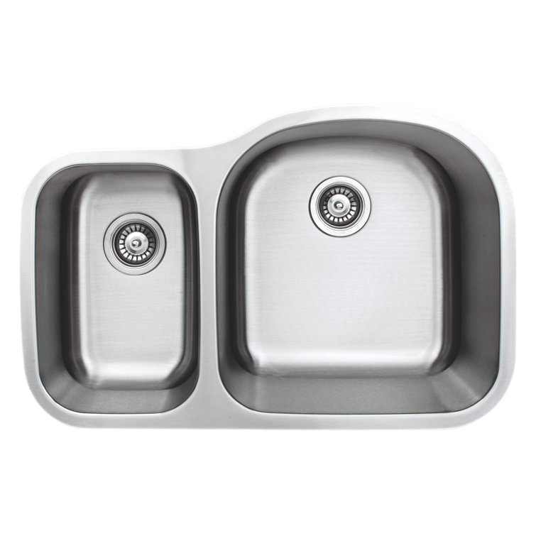 32'' Stainless Steel Double Bowl Undermount Kitchen Sink