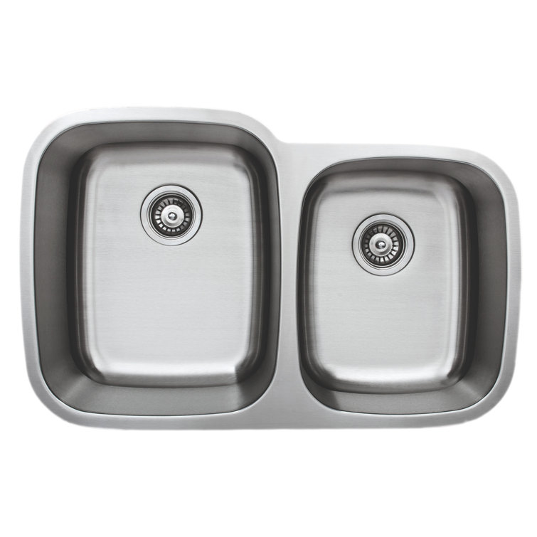 32'' Stainless Steel Undermount Double Bowl Kitchen Sink