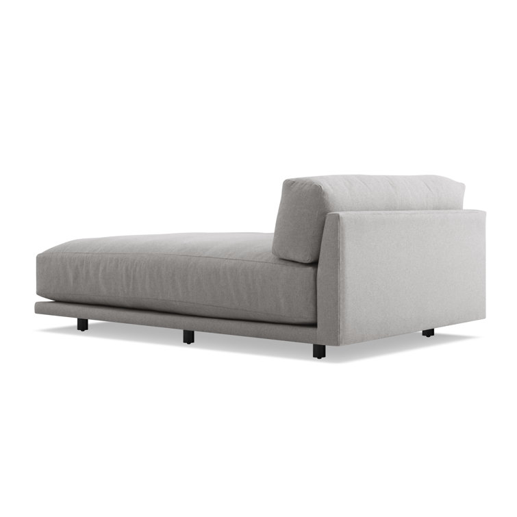 Agnew Gray Cotton Blend Armless Sofa with Wood Base
