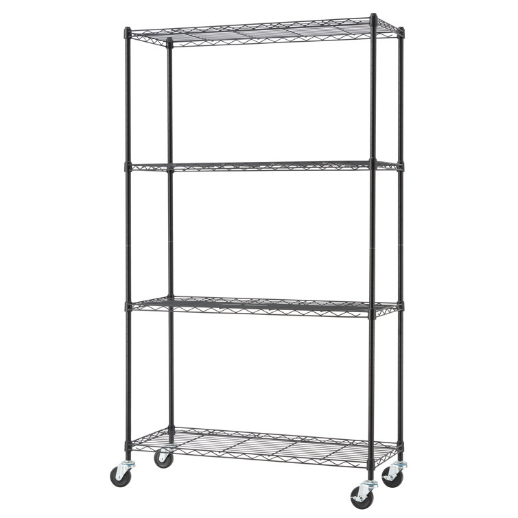 Trinity EcoStorage 4-Tier Black Steel Wire Shelving Unit