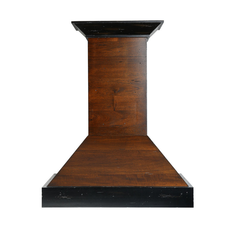 30" Walnut and Black Convertible Wall Mount Range Hood