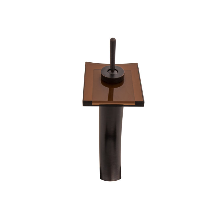 Oil Rubbed Bronze Waterfall Vessel Faucet with Tea Glass