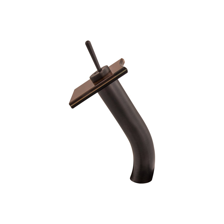 Oil Rubbed Bronze Waterfall Vessel Faucet with Tea Glass