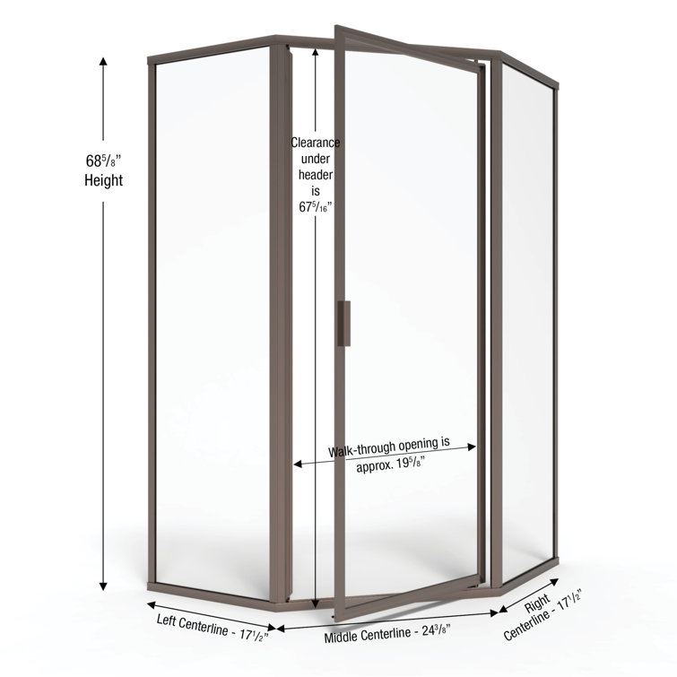 Deluxe Oil Rubbed Bronze Neo-Angle Framed Shower Enclosure