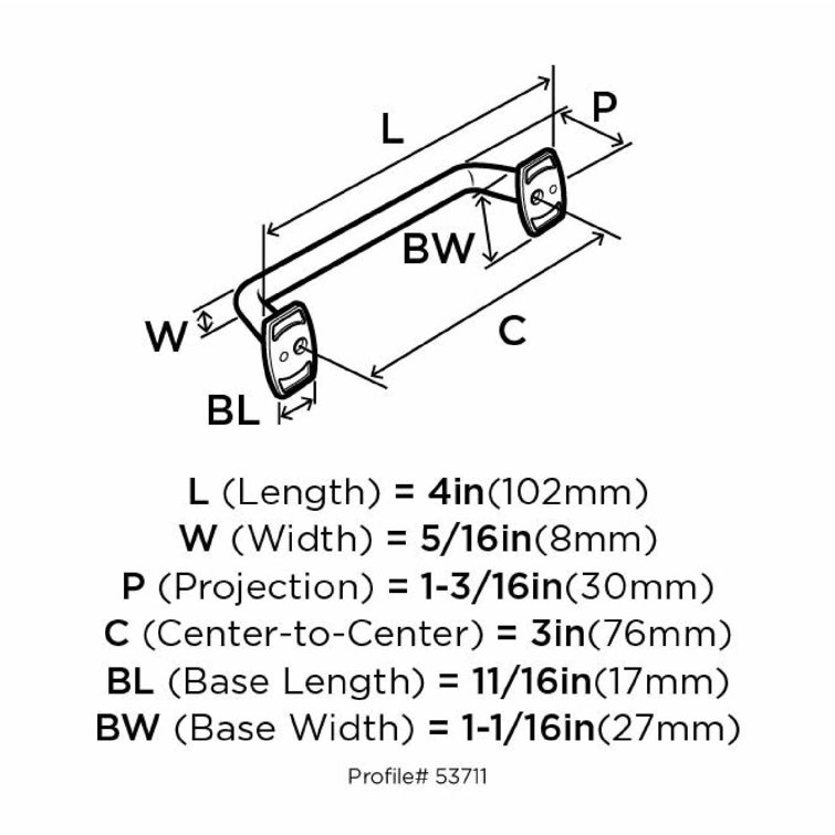Satin Nickel 5-1/16" Industrial Cabinet Pull