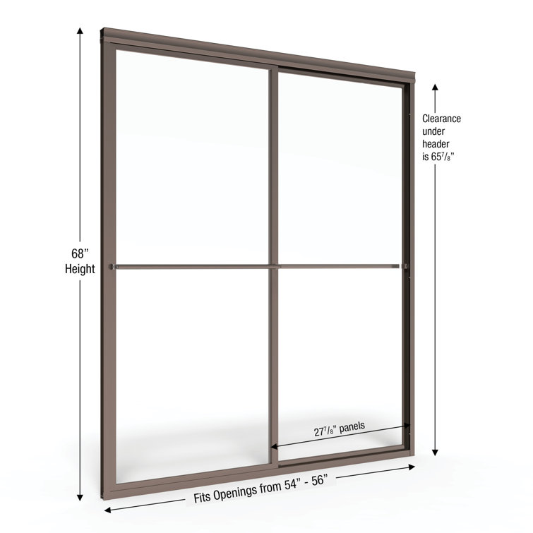 Deluxe 56" x 68" Oil-Rubbed Bronze Framed Sliding Shower Door