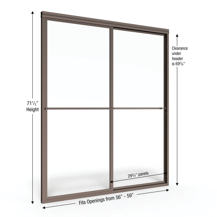 Deluxe Oil Rubbed Bronze Framed Sliding Shower Door with Obscure Glass