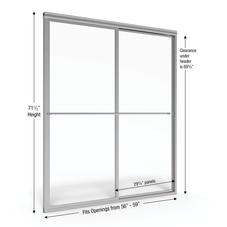 Deluxe Chrome Framed Sliding Shower Door with Rain Glass