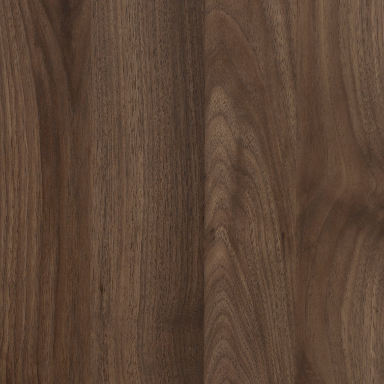 Natural Walnut 2-Drawer Nightstand with Black Handles