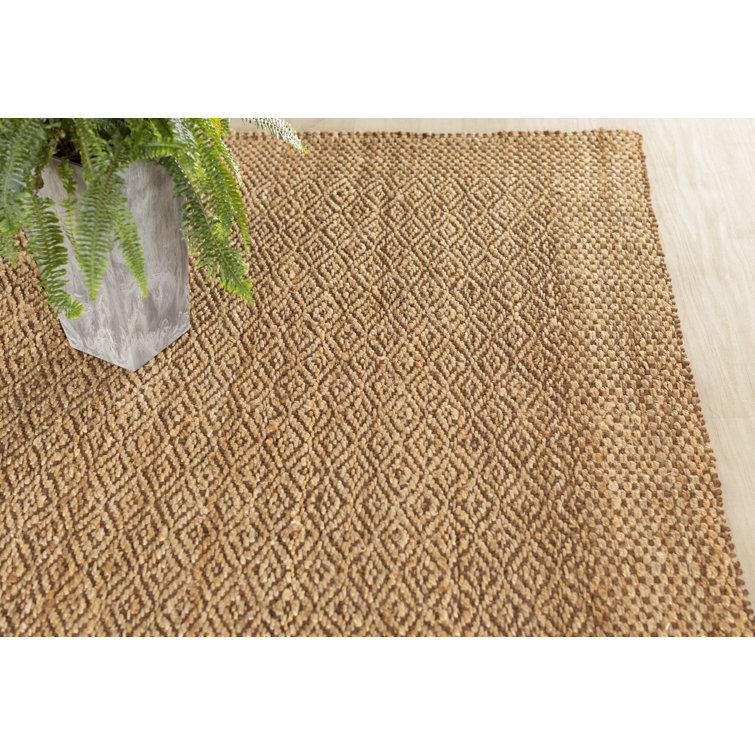 Natural Brown Geometric Wool Handwoven Area Rug