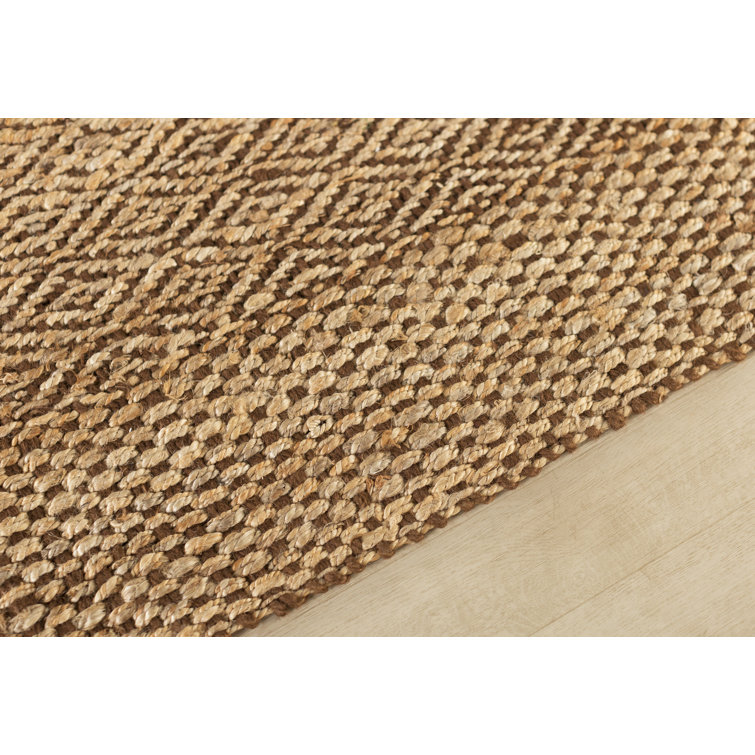 Natural Brown Geometric Wool Handwoven Area Rug
