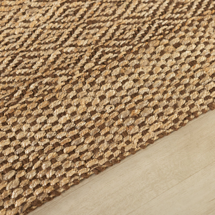 Natural Brown Geometric Wool Handwoven Area Rug