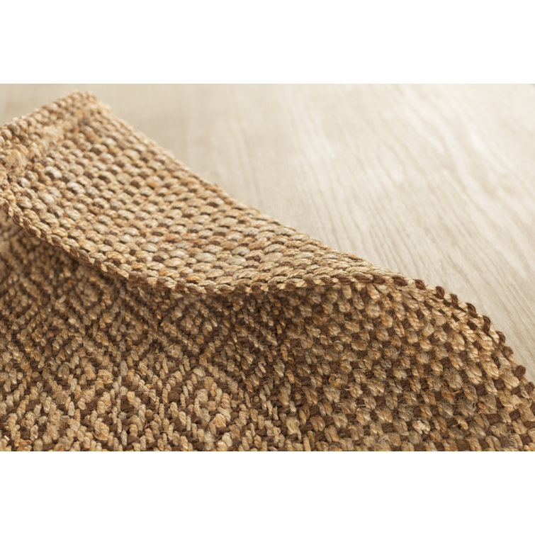 Natural Brown Geometric Wool Handwoven Area Rug
