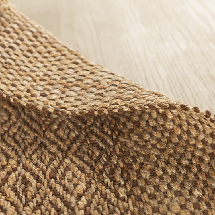 Natural Brown Geometric Wool Handwoven Area Rug