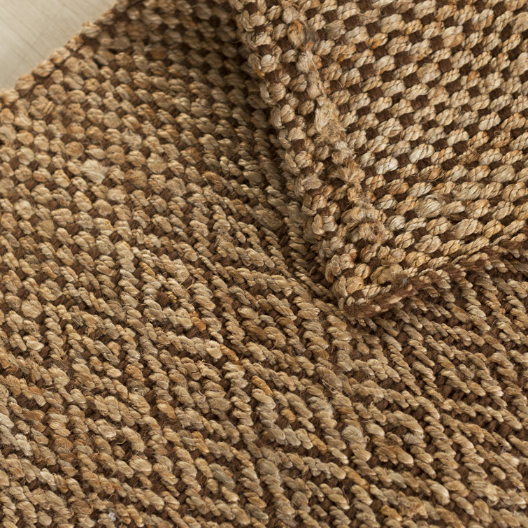 Natural Brown Geometric Wool Handwoven Area Rug