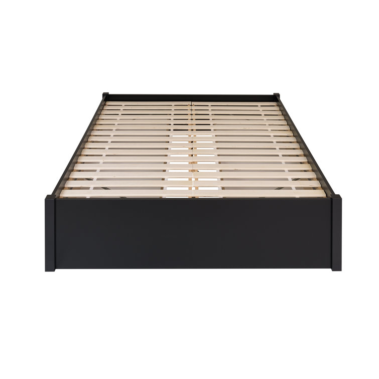 Black Queen Wood Frame Platform Bed with Storage Drawers