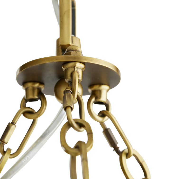 Antique Brass 36" Outdoor Chandelier with Seeded Glass Plates
