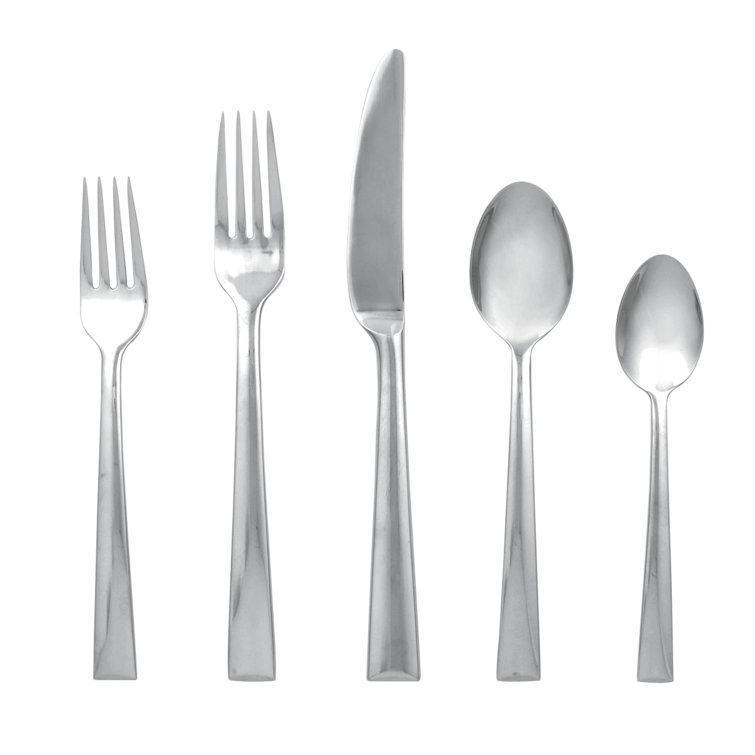 Modern Stainless Steel 5-Piece Tarnish Resistant Flatware Set