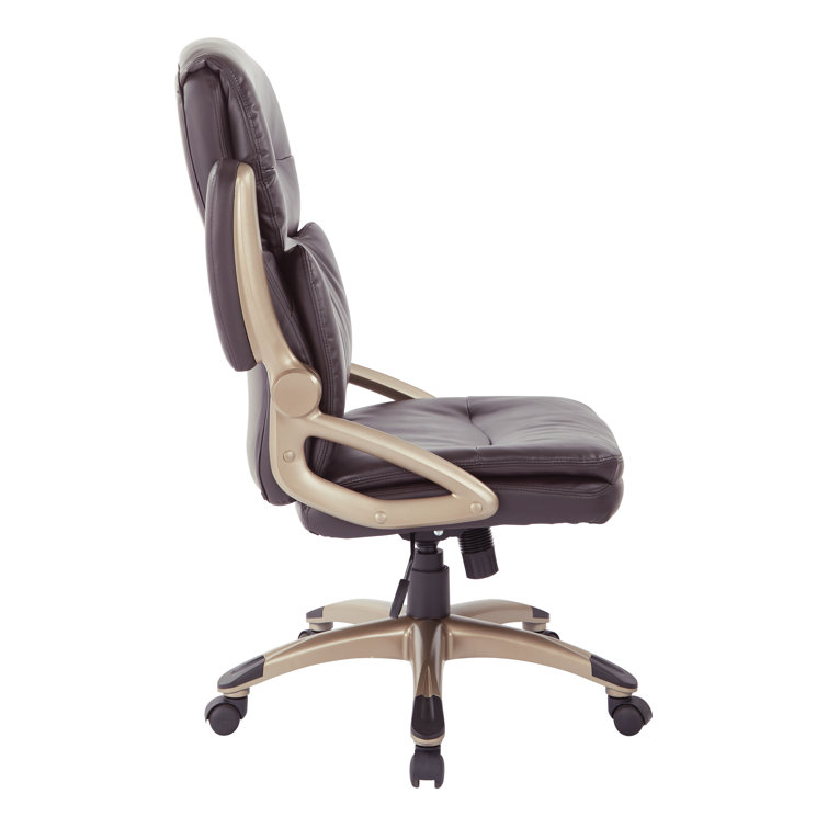 High Back Black Leather Executive Office Chair with Metal Base