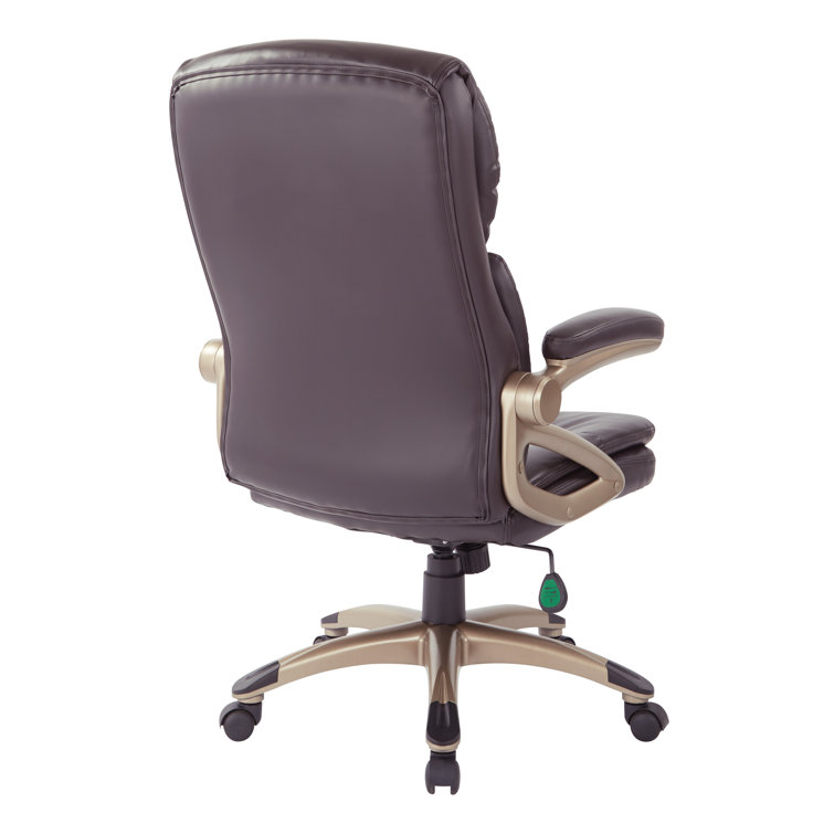 High Back Black Leather Executive Office Chair with Metal Base