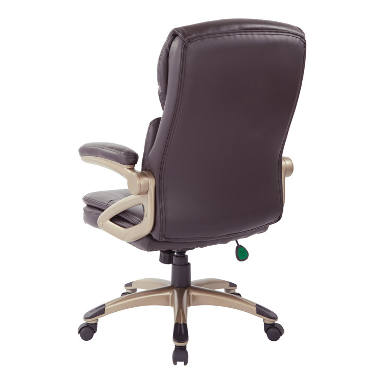 High Back Black Leather Executive Office Chair with Metal Base