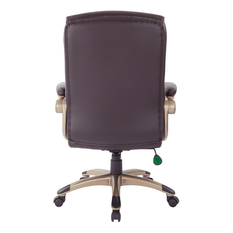 High Back Black Leather Executive Office Chair with Metal Base