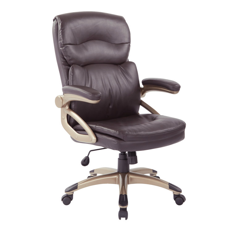 High Back Black Leather Executive Office Chair with Metal Base
