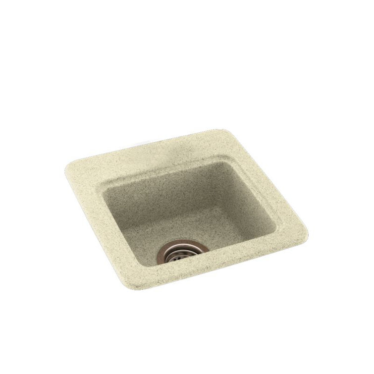 Bone 15'' Square Drop-In Polymer Kitchen Sink