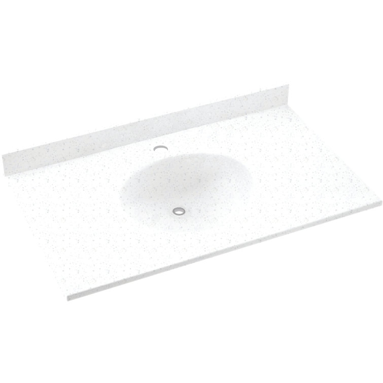 Arctic Granite 49'' Rectangular Drop-In Bathroom Vanity Top with Sink