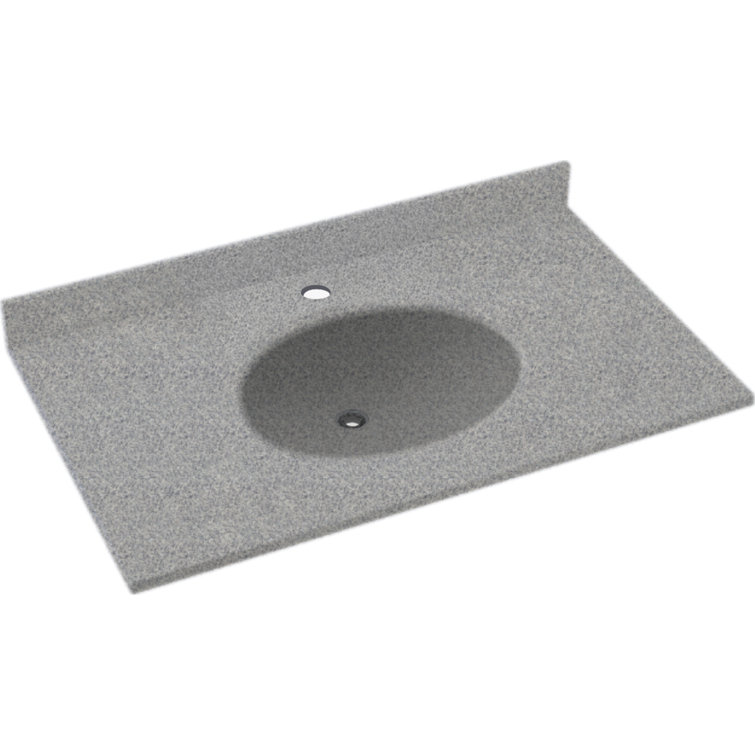 Gray Granite 61'' Solid Surface Single Bathroom Vanity Top with Sink