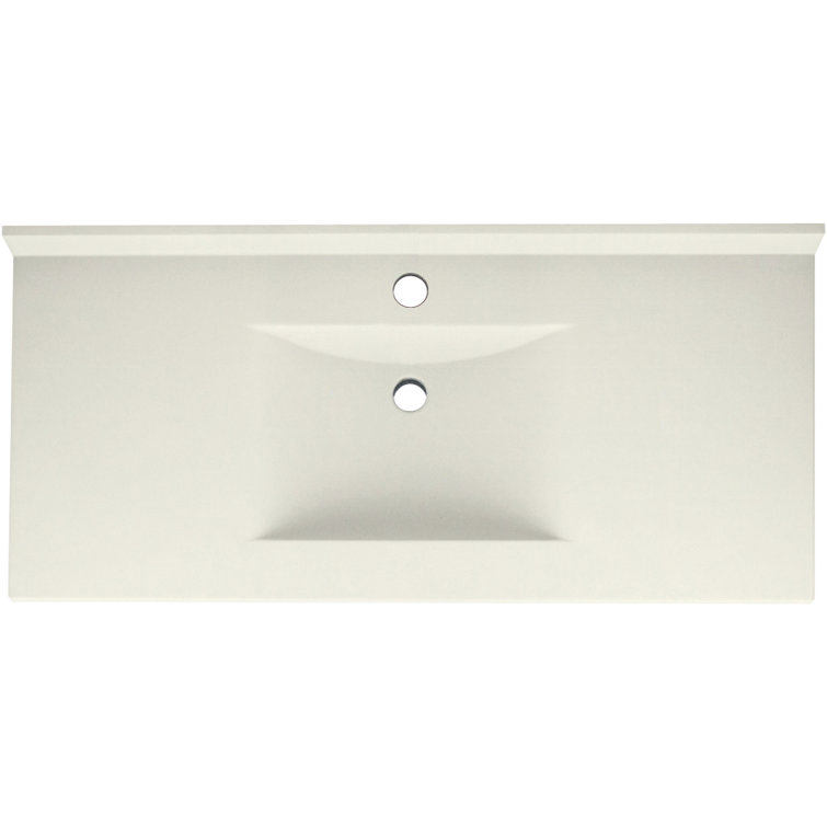 Bisque Solid Surface Single Sink 43'' Bathroom Vanity Top