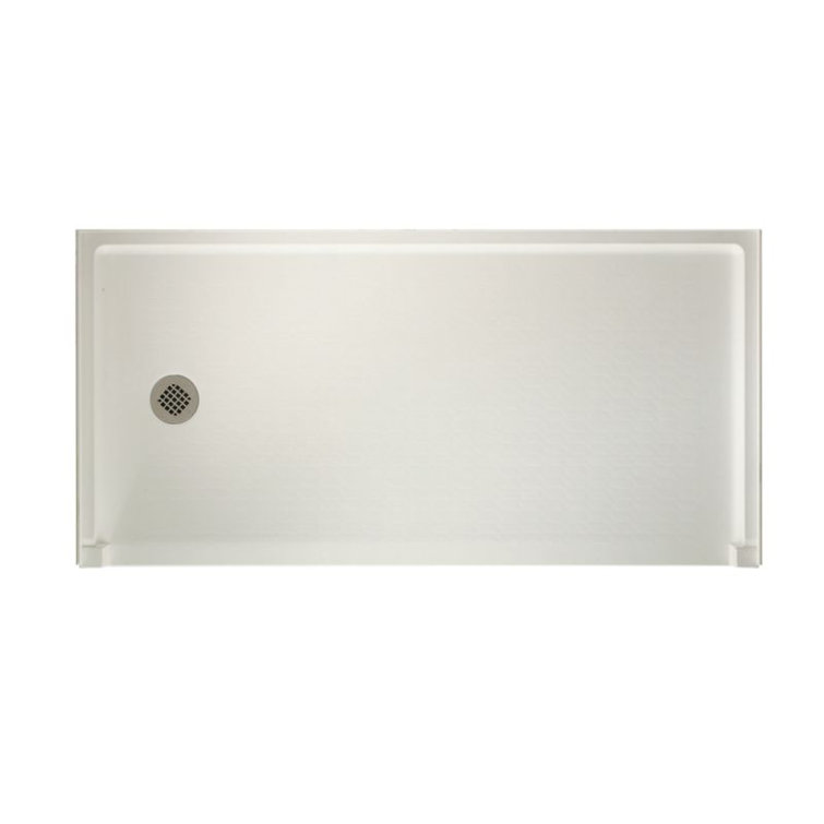 Matte Blue Rectangular Floor-Mounted Shower Base with Drain