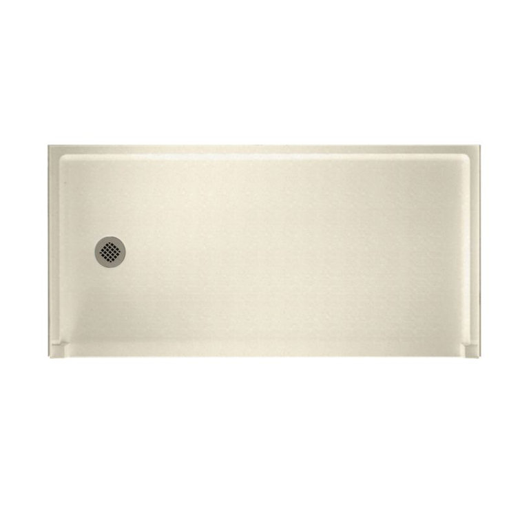 Matte Blue Rectangular Floor-Mounted Shower Base with Drain