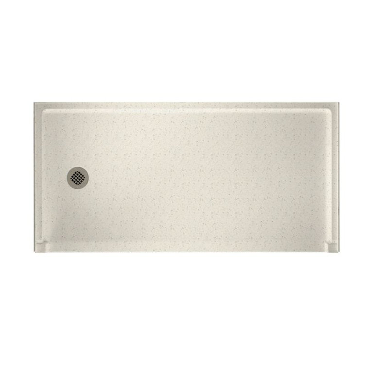 Matte Blue Rectangular Floor-Mounted Shower Base with Drain