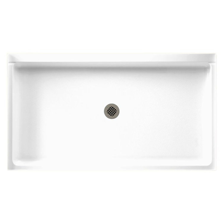 60'' x 34'' White Rectangular Shower Base