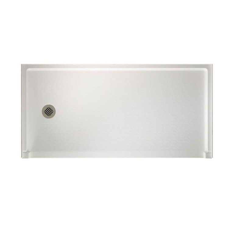 White 30'' x 60'' Rectangular Shower Base with Right Drain