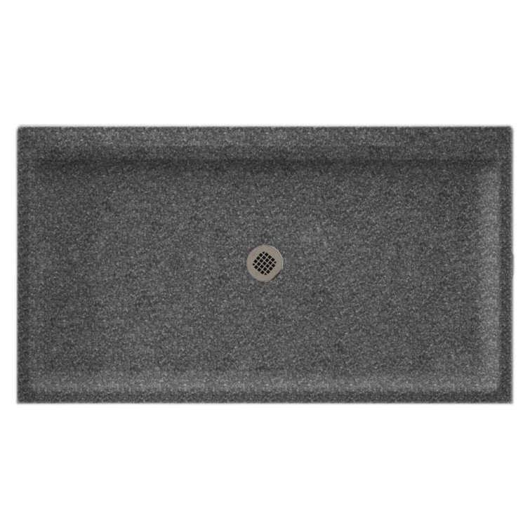 Night Sky Solid Surface Rectangular Shower Base with Center Drain