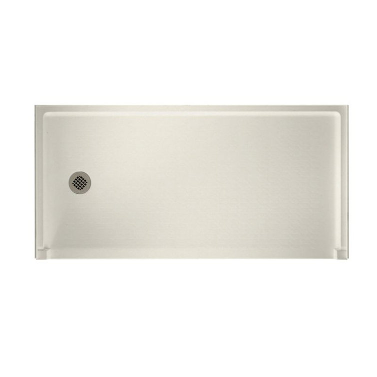 Matte Blue Rectangular Floor-Mounted Shower Base with Drain