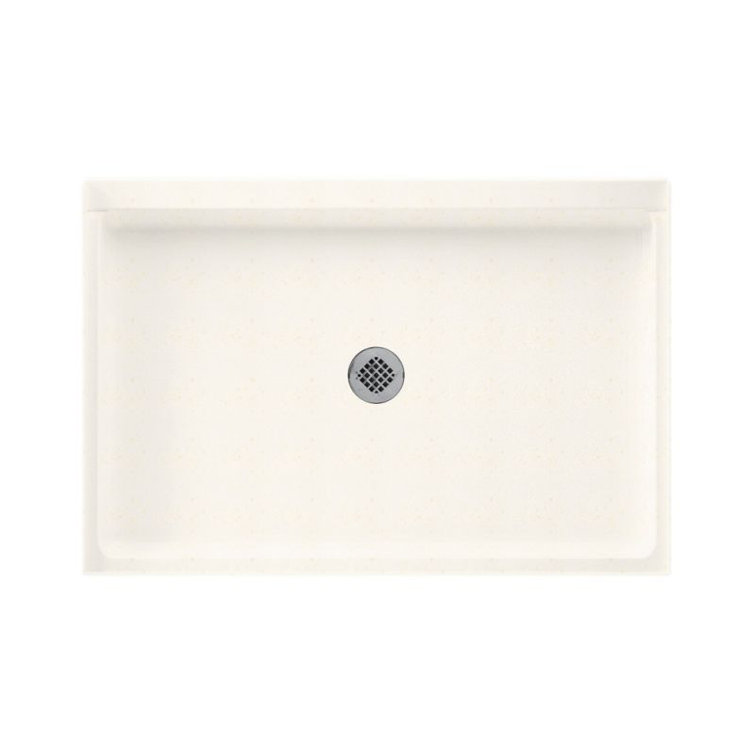 Baby's Breath Solid Surface Rectangular Shower Base with Center Drain