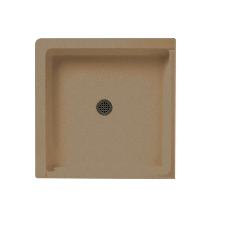 Barley Solid Surface 36'' Square Shower Base with Center Drain