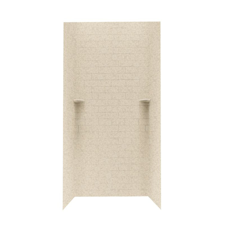 Bermuda Sand 36'' x 72.5'' Glue Up Solid Surface Shower Wall Kit