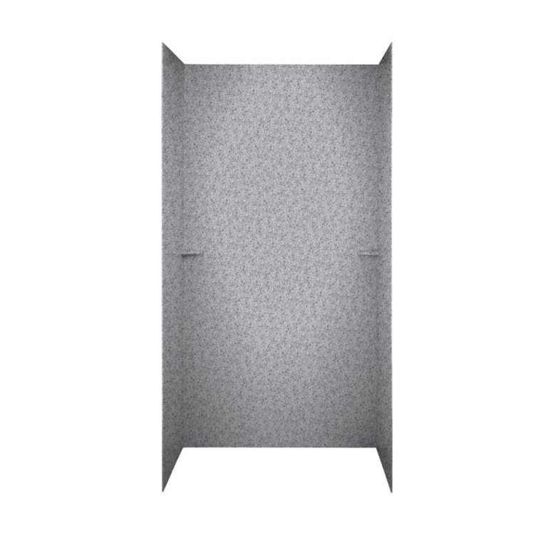 Gray Granite 60'' W x 36'' D x 72'' H Solid Surface Shower Wall Surround