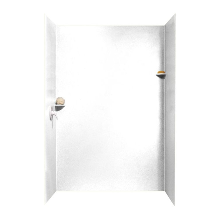 White Solid Surface Alcove Shower Kit with Glue Up Panels