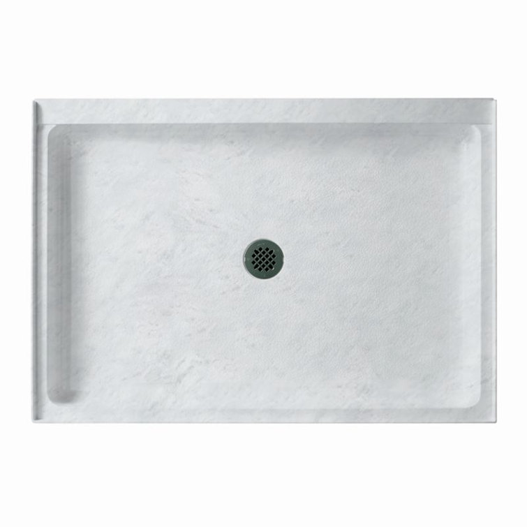 Tundra Solid Surface Rectangular Shower Base with Center Drain