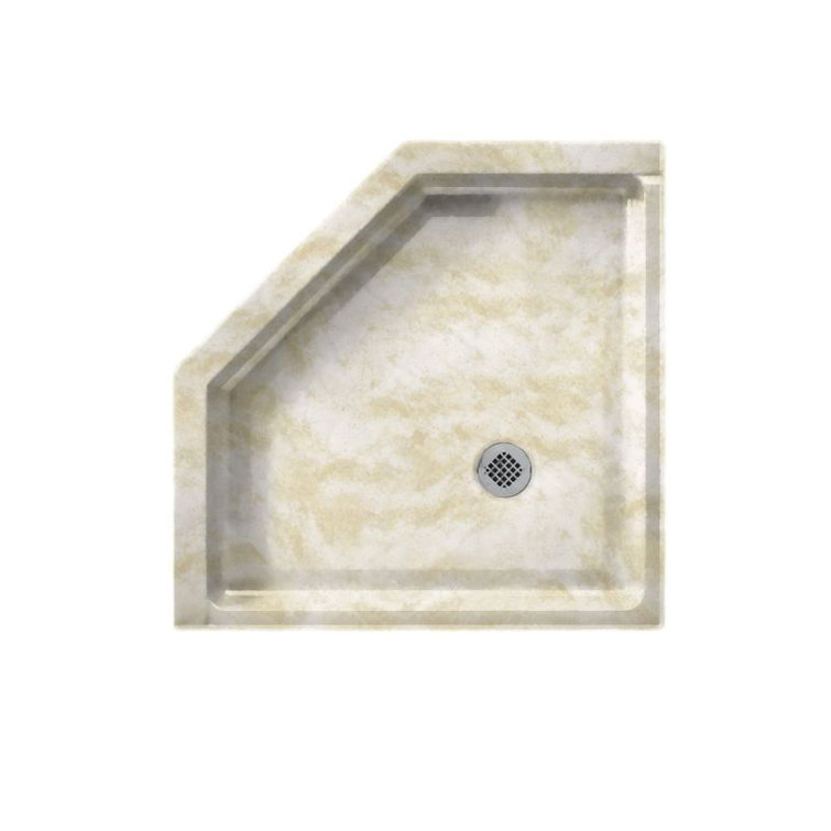 Cloud White Neo-Angle Triple Threshold Shower Base