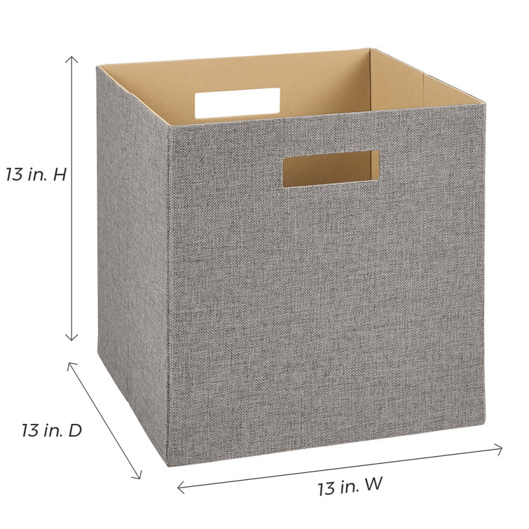 Gray 13 x 13 Inch Decorative Fabric Storage Bin