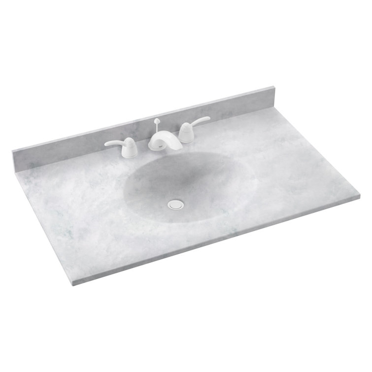 Ice Swanstone 43'' Single Bathroom Vanity Top with Rectangular Sink
