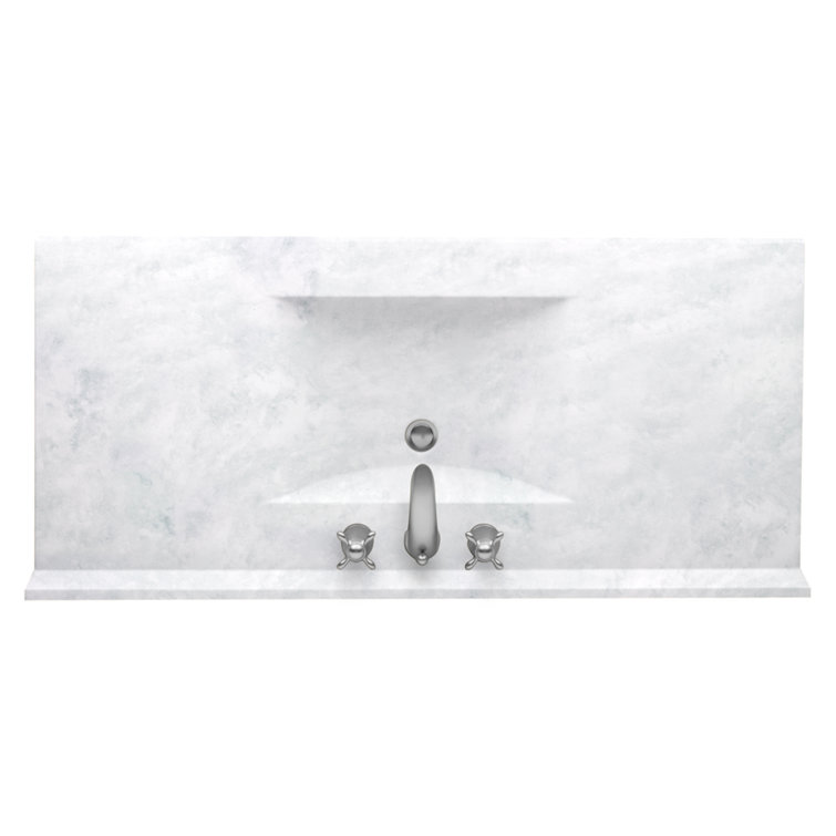 Ice Gray Engineered Solid Surface 43'' Single Bathroom Vanity Top with Sink