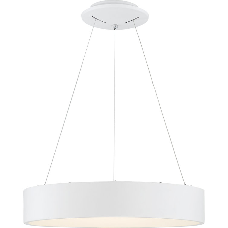 Orbit 17.75" White Drum LED Pendant Light